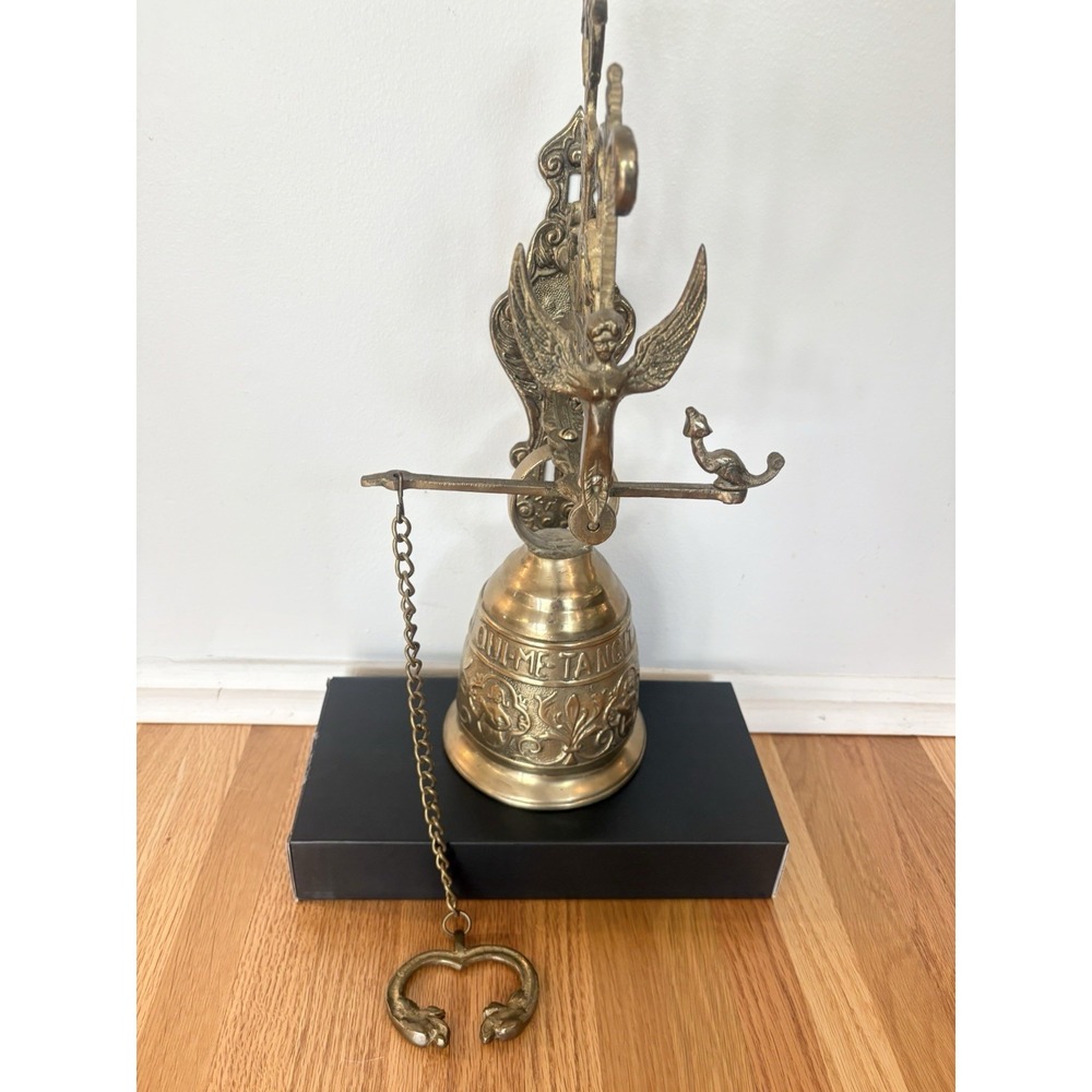 Early 20th Century Gothic Brass Monastery Bell Vocem Meam Audit‎ Qui Me Tangit - Picture 2 of 16